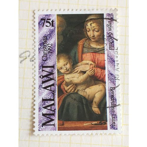 Malawi 1992 Christmas 75t Virgin & Child Used SG 902 Sc 605 postage Stamp luini