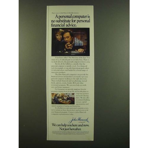 1983 John Hancock Ad - A personal computer is no substitute