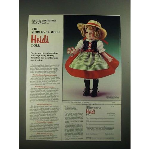 1987 The Danbury Mint The Shirley Temple Heidi Doll Ad