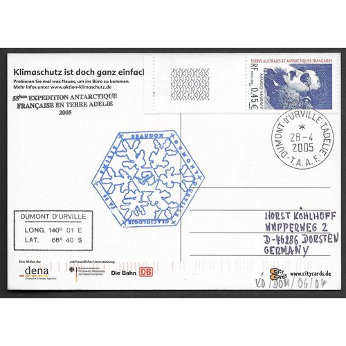 2005 FRENCH ANTARCTIC TERRITORIES -POSTCARD FINE USED (EBIDPACK4661)