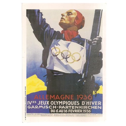 OLYMPIC GAMES, GERMANY, 1936 unused vintage postcard 1991 Mars Confectionery =