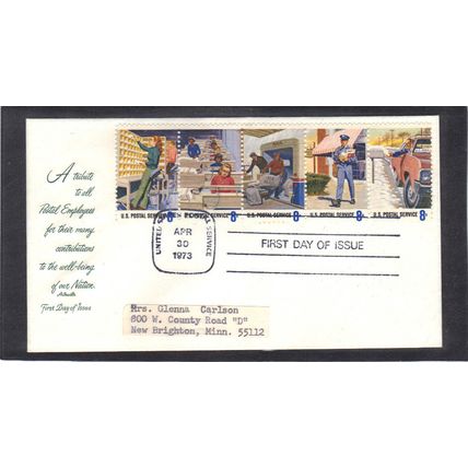 FDC Artmater 1494-1498 8c Postal Service (Cachet-Label/A) CV41318