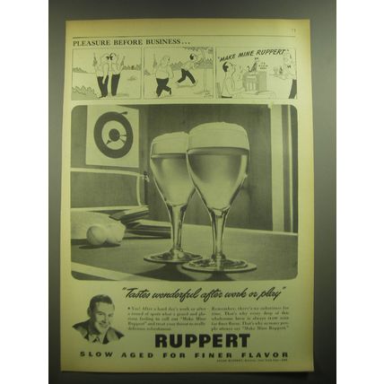 1945 Ruppert Beer Ad - Pleasure before Business