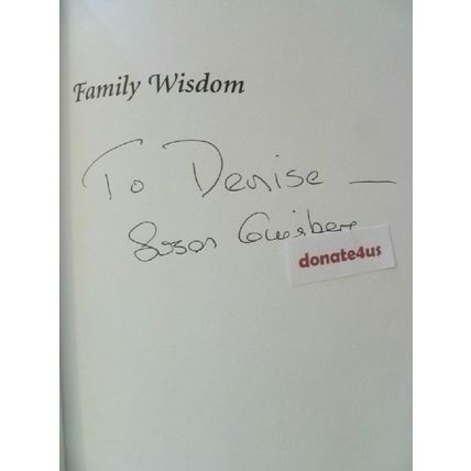 RARE SIGNED FIRST 1st EDITION FAMILY WISDOM by SUSAN GINSBERG HCDJ