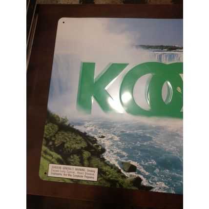 Vintage KOOL Cigarettes Metal Sign 1994 Waterfall Water Outdoor