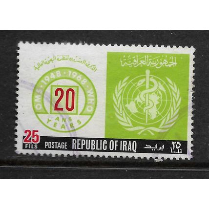 IRAQ 1968 ANNIV WHO 25F WHO EMBLEM 813 FINE USED#