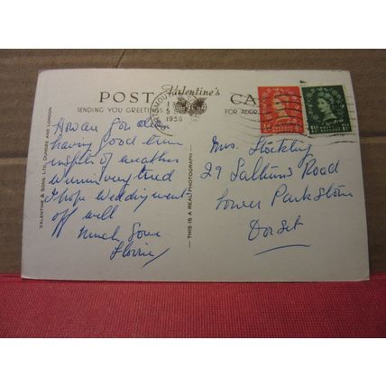 FLORAL CLOCK, SOUTHSEA, HAMPSHIRE used vintage postcard 1956 pm =