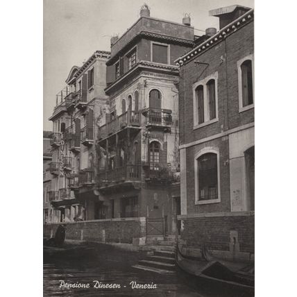 Hotel Pensione Dinesen Venice Italy Real Photo Postcard
