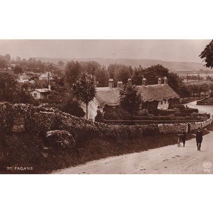 St Fagans Bicycle Real Photo Old Postcard