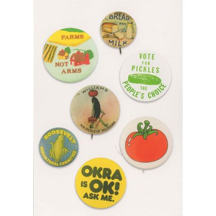 Farms Vote For Pickles Farmers Bread Milk Dairy Badge Button Postcard