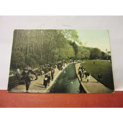 CHILDREN'S CORNER, BOURNEMOUTH, used antique postcard by B. B. 1906 pm =