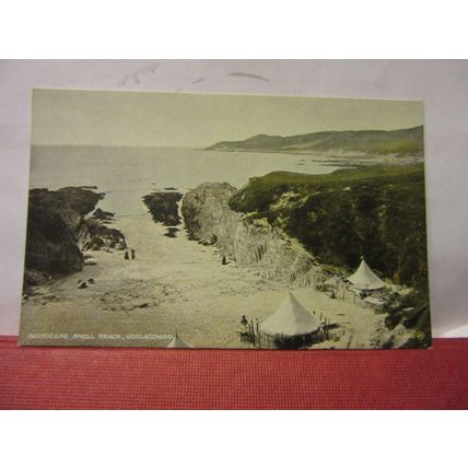 BARRACANE SHELL BEACH, WOOLACOMBE, DEVON unused antique postcard by F. Beer =