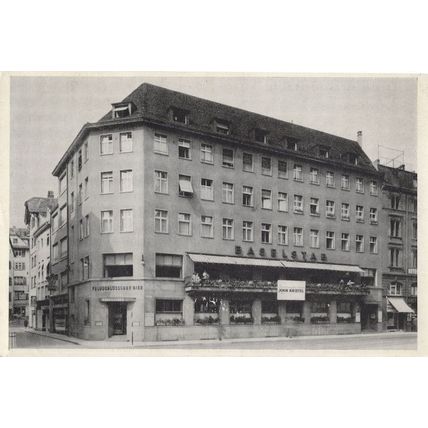 Basel Grand Cafe Restaurant Baselstab Marktplatz Swiss Postcard