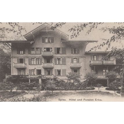Hotel & Pension Erica Spiez Switzerland Old Postcard