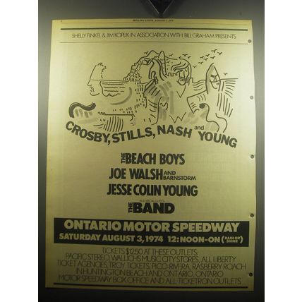 1974 Crosby, Stills, Nash and Young Concert Advertisement