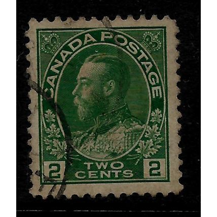 CANADA 1922 GEORGE V 2c DEEP GREEN SG 247 FINE USED#3