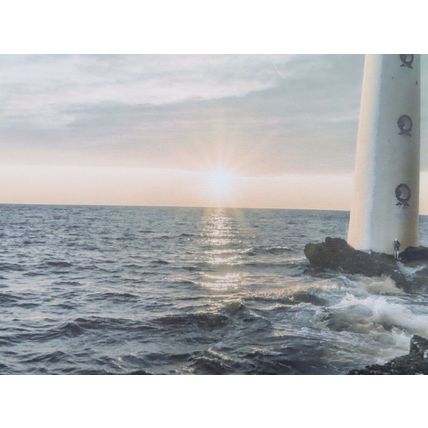 Lighthouse at Sunset Picture with LED 40 CM Home Decor Gift Christmas Ocean Sea