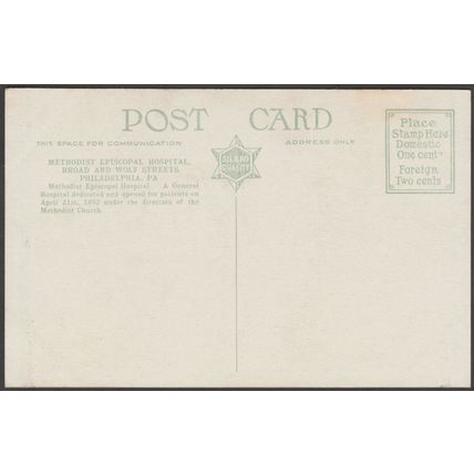 Methodist Episcopal Hospital, Philadelphia PA, c.1920 - Silbro Postcard