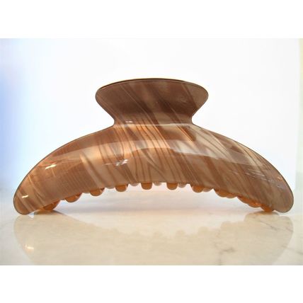 Large golden brown hair claw clip for thick hair
