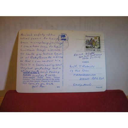 NODDY TERNS, HERON ISLAND, QUEENSLAND. AUSTRALIA used postcard 1988 pm =
