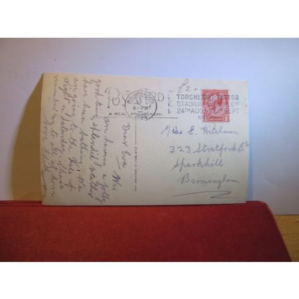 THE SANDS, BOSCOMBE, DORSET used antique postcard RP 1925 pm =