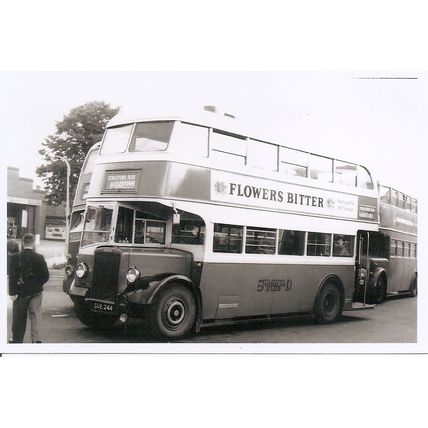 Black & White Photograph of Stratford-upon-Avon Blue Motors Ltd. - GUE 244
