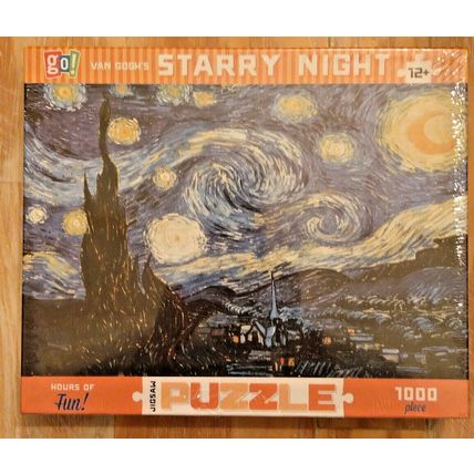 go! Van Gogh's Starry Night 1000 Piece Jigsaw Puzzle 29 1/2" x 13 5/8" Sealed!
