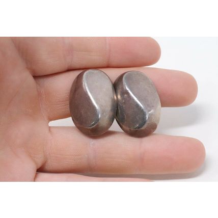 Antique Vintage Edwardian Sterling Silver Earrings Clip on Hallmarked -Heavy 10.