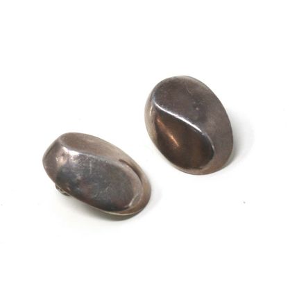 Antique Vintage Edwardian Sterling Silver Earrings Clip on Hallmarked -Heavy 10.