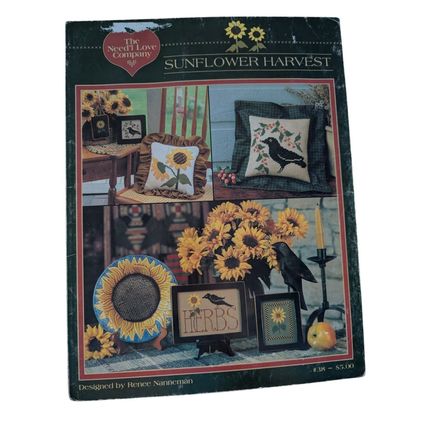 The Need'l Love Cross Stitch Sunflower Harvest Renee Nanneman #38 Crow & Berries