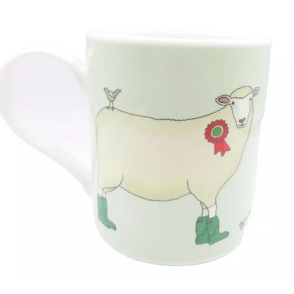 Sheep Wearing Wellies Mug Fine China Ceramic 9.5 CM Microwave & Dishwasher Safe