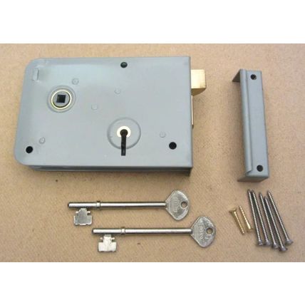 Vintage Door Lock 2 Lever Has 2 original Keys & Keeper RIGHT HANDED DOORS ONLY