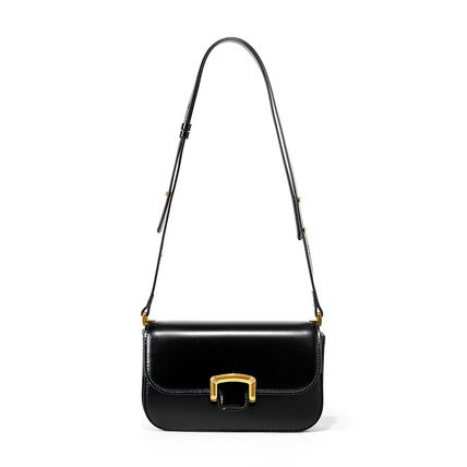 Genuine Leather Women Shoulder Bag Handbag Black
