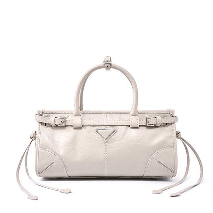 Genuine Leather Women Tote Handbags White