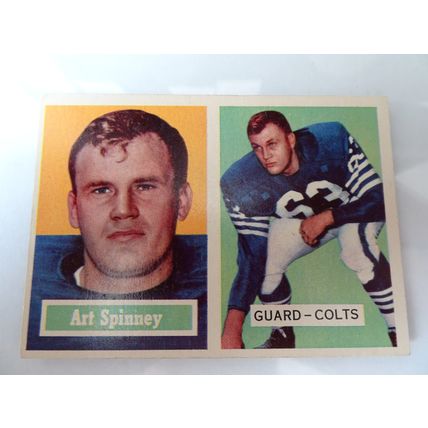 1957 Topps Football Card # 017 Art Spnney Very Good (3) Baltimore Colts