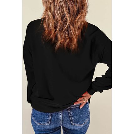 V Neck Leopard Stripe Splice Lantern Sleeve Top