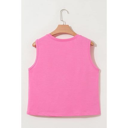Sachet Pink Bow Print Boxy Fit Tank Top