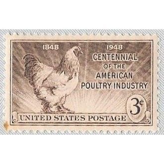 1948 U.S. 3C Stamp Poultry Industry Centennial Scott #968 unused