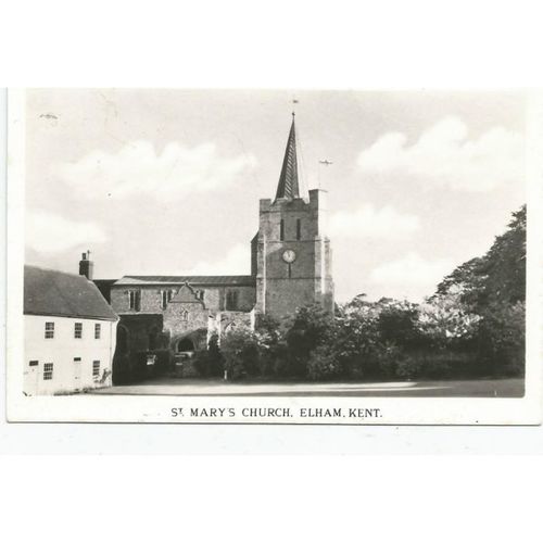 SUPERB R.P.POSTCARD of St.MARY'S CHURCH ELHAM KENT (572)