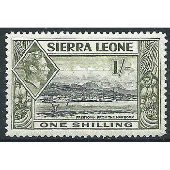 Sierra Leone 1938 SG196 1/- Black & Olive-Green Mounted Mint ....
