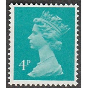 1971-96 Machin . 4p.Value. Greenish-Blue Phophorised Paper Fine Used