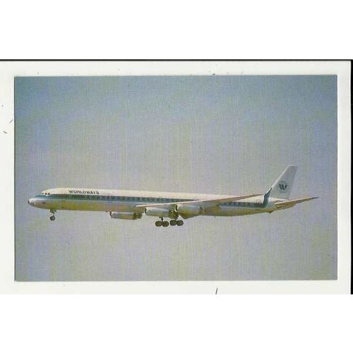 Aviation WORLDWAYS CANADA DC-8-63 Postcard by Mary Jayne (MJ581)