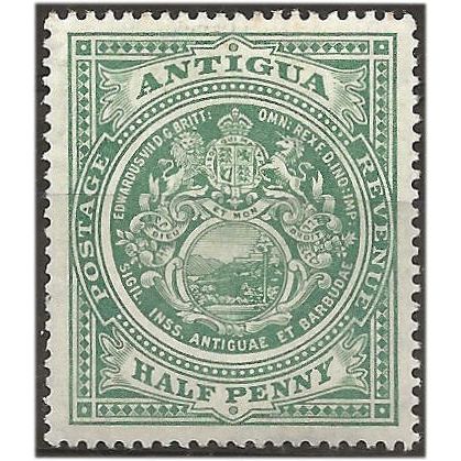 Antigua 1908 SG41 1/2d Green Wmk Crown CA Mounted Mint . ..
