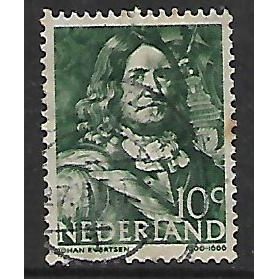 NETHERLANDS 1943 DUTCH NAVAL HEROES 10c GREEN JOHN EVERTSEN SG 579 FINE USED