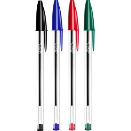 Bic Cristal Ball Pen & Bic Fun Biros 9 DIFFERNT COLOURS Pack 10 - NEW