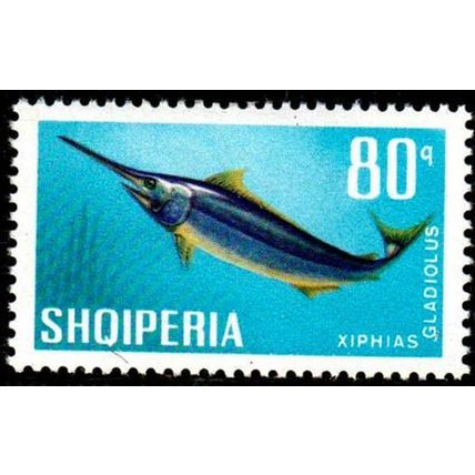 Albania 1967 Fish 80q MH Stamp Broadbill Swordfish