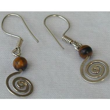 Brown greek earrings