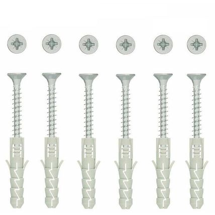 Nylon Wall Fixing Plugs & Screws Concrete Brickwork Plasterboard Brick Stone