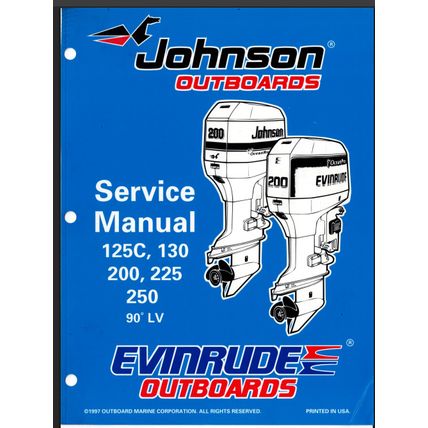 Johnson 125C 130 200 225 250 90° LV Outboard Service Manual 1997 520212 PDF