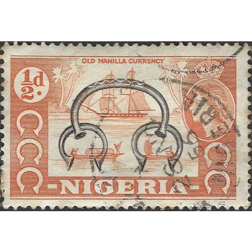 NIGERIA, Old Manilla Currency, orange 1953, ½d, #3